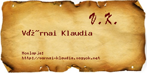 Várnai Klaudia névjegykártya