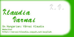 klaudia varnai business card