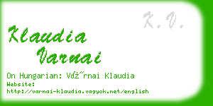 klaudia varnai business card